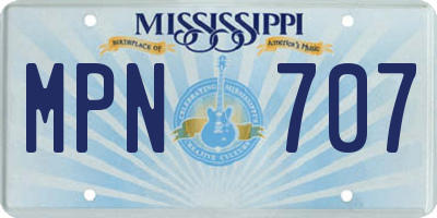 MS license plate MPN707