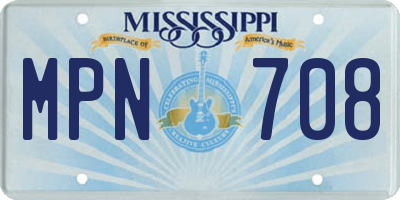 MS license plate MPN708