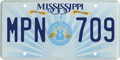 MS license plate MPN709