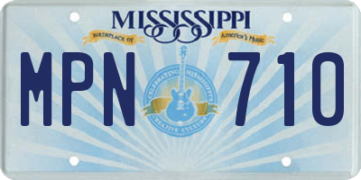 MS license plate MPN710