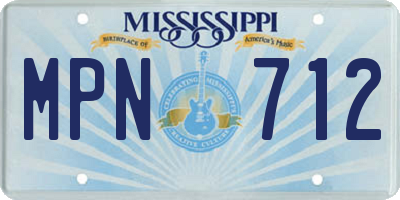 MS license plate MPN712
