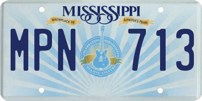 MS license plate MPN713
