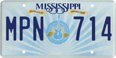 MS license plate MPN714