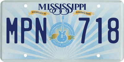 MS license plate MPN718