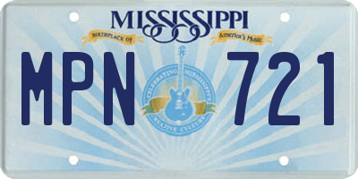 MS license plate MPN721