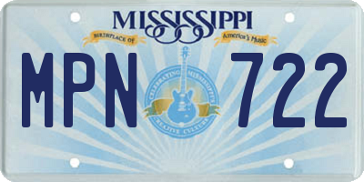 MS license plate MPN722