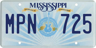 MS license plate MPN725
