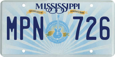 MS license plate MPN726