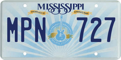 MS license plate MPN727
