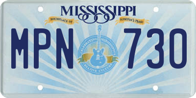 MS license plate MPN730