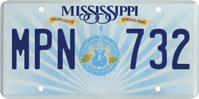 MS license plate MPN732