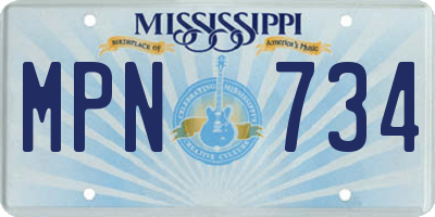 MS license plate MPN734