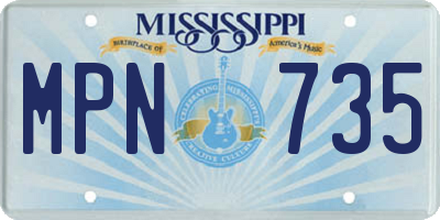 MS license plate MPN735