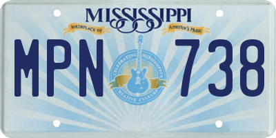 MS license plate MPN738