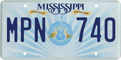 MS license plate MPN740
