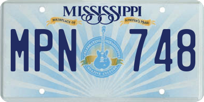 MS license plate MPN748