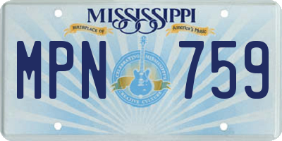 MS license plate MPN759