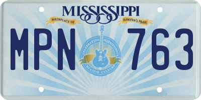 MS license plate MPN763