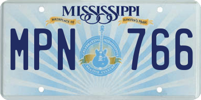 MS license plate MPN766
