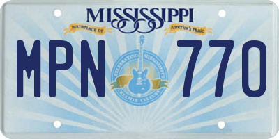 MS license plate MPN770