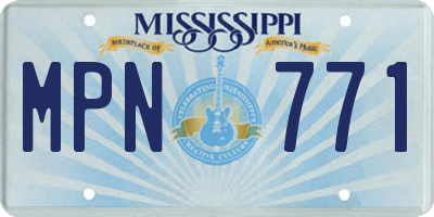 MS license plate MPN771