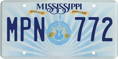 MS license plate MPN772