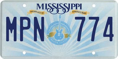 MS license plate MPN774