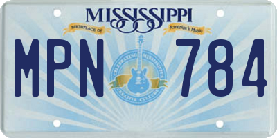 MS license plate MPN784