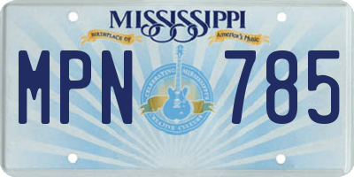MS license plate MPN785