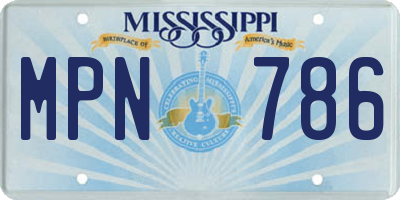 MS license plate MPN786