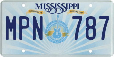 MS license plate MPN787