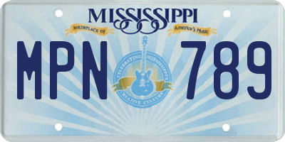 MS license plate MPN789