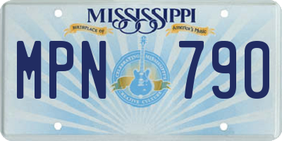 MS license plate MPN790