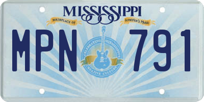 MS license plate MPN791