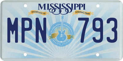MS license plate MPN793