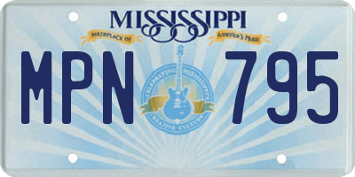 MS license plate MPN795