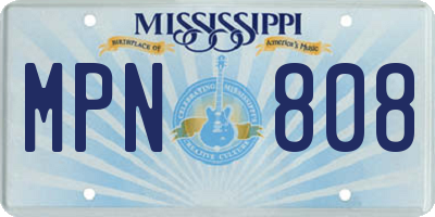 MS license plate MPN808