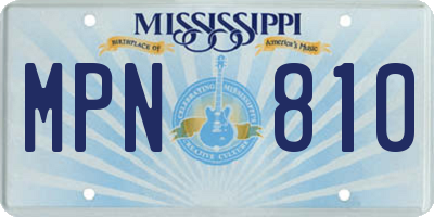 MS license plate MPN810