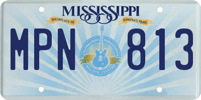 MS license plate MPN813