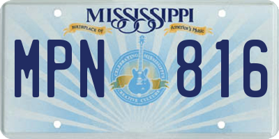 MS license plate MPN816