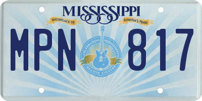 MS license plate MPN817