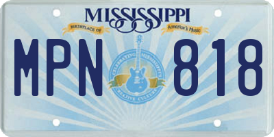 MS license plate MPN818