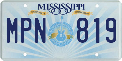 MS license plate MPN819