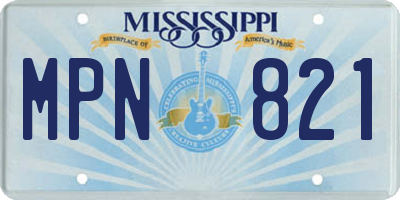 MS license plate MPN821