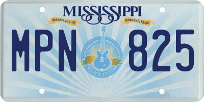 MS license plate MPN825