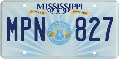 MS license plate MPN827