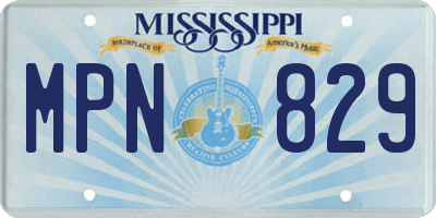 MS license plate MPN829
