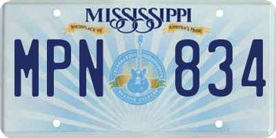 MS license plate MPN834