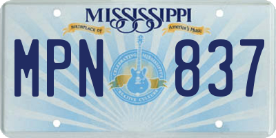 MS license plate MPN837