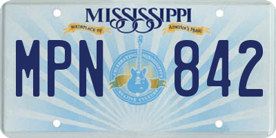 MS license plate MPN842